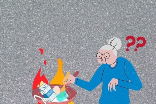 認知症が進み、火の扱いが難しくなったイメージ