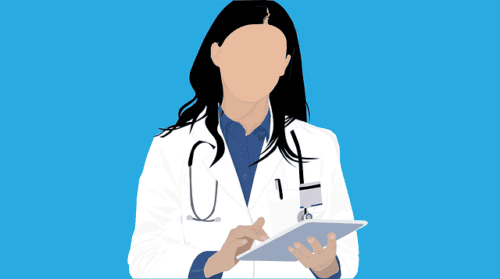 医者が患者に説明するイラスト