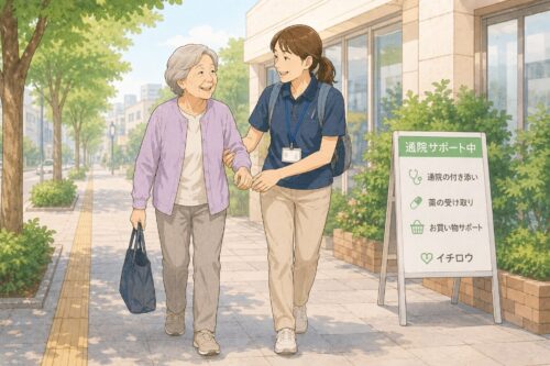 高齢の親の通院付き添いをサポートする介護サービス
